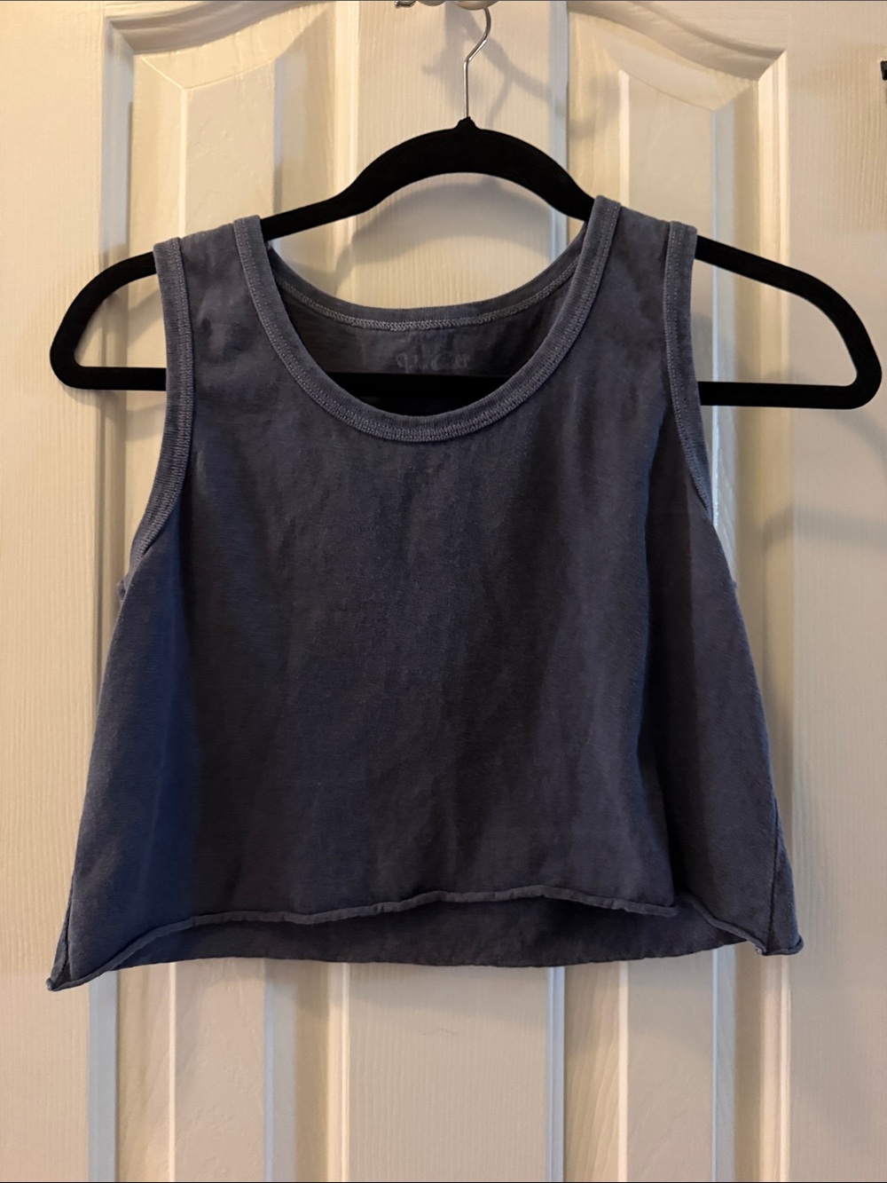 Cropped Sleeveless Tank Top - Slate Blue